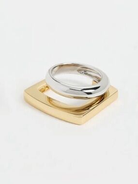 NEW Tina Double Ring 2 Two-Tone Gold Silver Demarson STYLE AU14